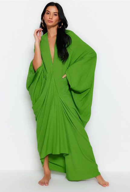 Wide Fit maxi Beach Dress-Green