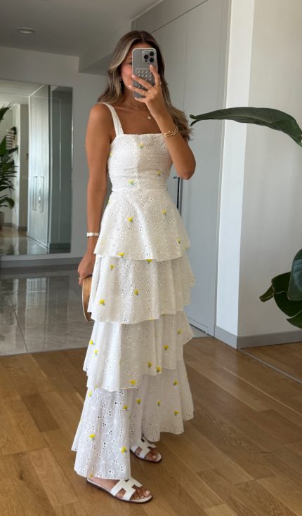 Back Tie Cutout Dress - Yellow