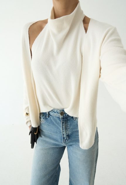 One Piece Twin Look Knit Blouse