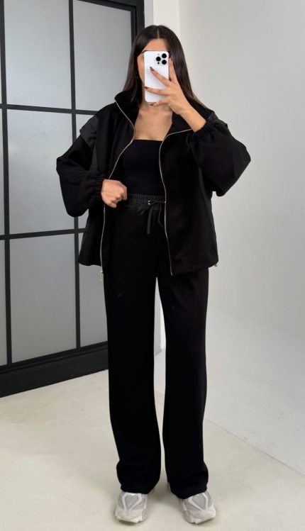 Black Parachute Modal Fabric Detailed Set