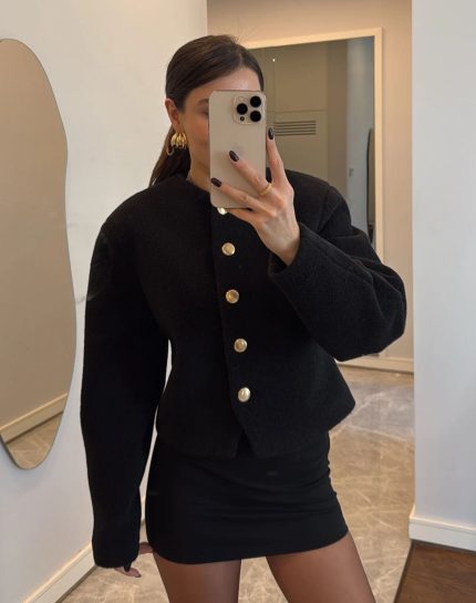 Waisted Gold Button Cachet Jacket