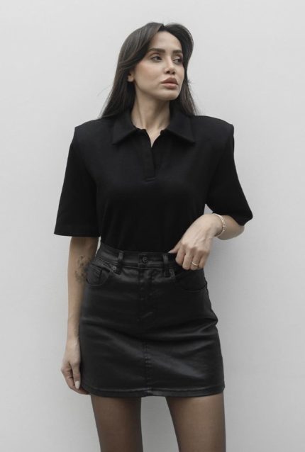 Black Polo Padded T-Shirt