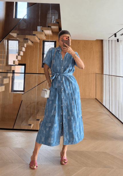 Yogas Belted Denim Dress