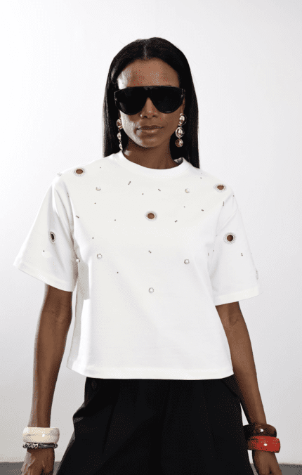 Ipekyol White Pearl Detail T-shirt