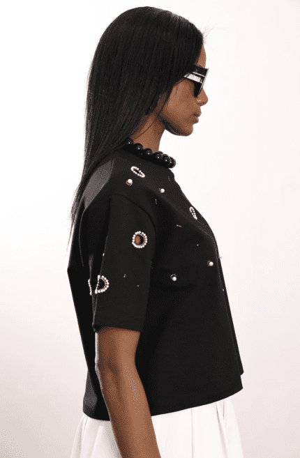 Ipekyol Black Pearl Detail T-shirt