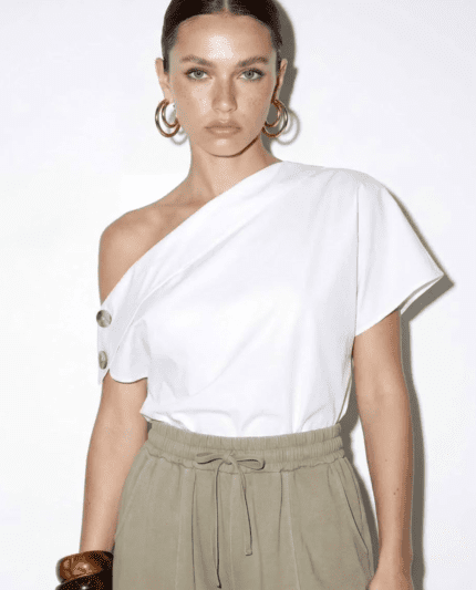 White Asymmetrical Shirt