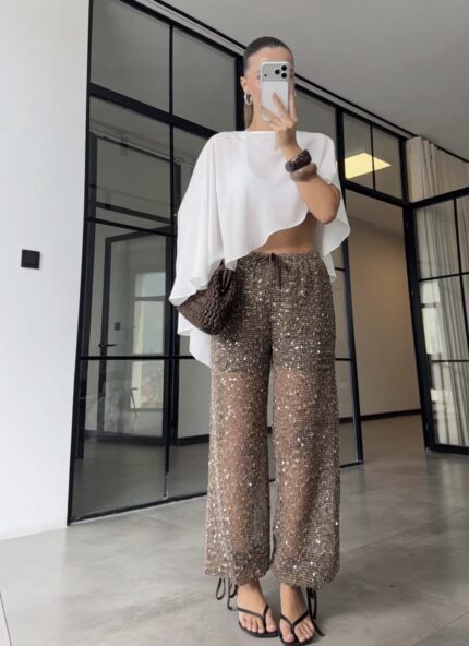 Sequined Lined Trousers