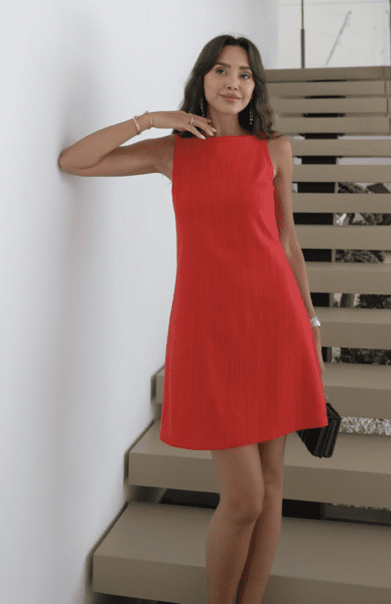 Red Linen Dress