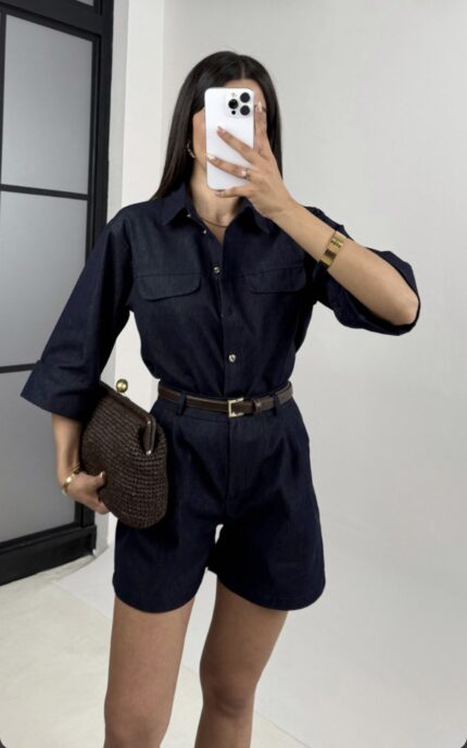 Belted Denim Set